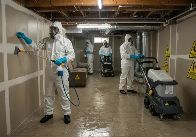 Basement Moisture Removal and Structural Drying process in Jonesville, MI